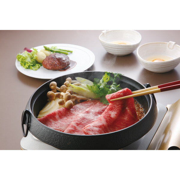 【送料無料】【銀座吉澤松阪牛すき焼き・シルクハンバーグセット(計640g) セット】●賞味期限：冷凍保存..