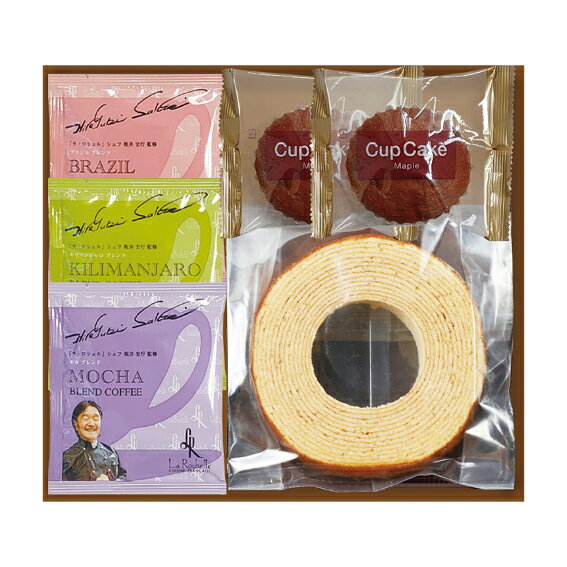 【43%OFF】最大【半額 50%OFF】【のし包装無料サービス】【「 坂井宏行シェフ監修 」ドリップ コーヒー&バウムクーヘン&カップケーキ アソート ギフト...