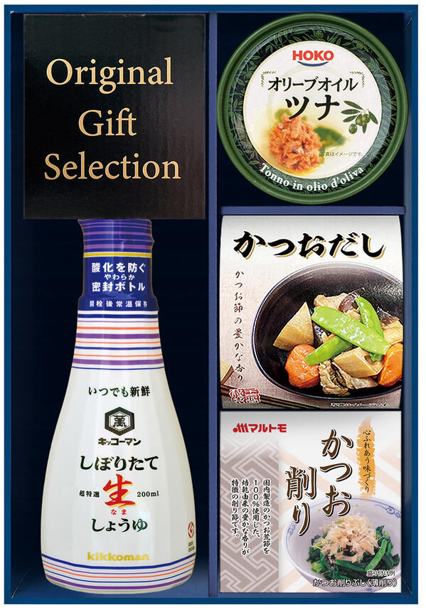 【半額 50％OFF】【のし包装無料サービス】【キッコーマンしぼりたて生しょうゆ＆ツナ缶 ギフト セット】ギフト 出産お祝 出産内祝 結婚内祝 結婚祝 お返し お祝い 香典返し 粗供養 内祝 快気内祝のサムネイル