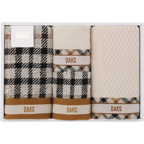 Rakuten - 【送料無料】【34％OFF】最大【半額 50％OFF】【のし包装サービス】DAKS ダックス ダブル ハウスチェック フェイス・タオルハンカチセット ギフト 出産お祝 出産内祝 結婚内祝 結婚祝 お返し 祝い 香典返し 粗供養 快気内祝 快気祝 粗品 プレゼント