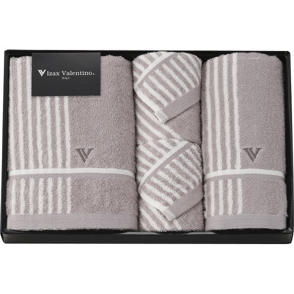 Rakuten - 【38％OFF】最大【半額・50％OFF】【のし包装サービス】「Izax Valentino」【「アイザック・バレンチノ」バス(1枚)・フェイス(1枚)・ウォッシュ(2枚 ) タオル ギフト】出産内祝 結婚内祝 お祝い 満中陰志 香典返し 粗供養 法事 快気内祝 快気祝 内祝