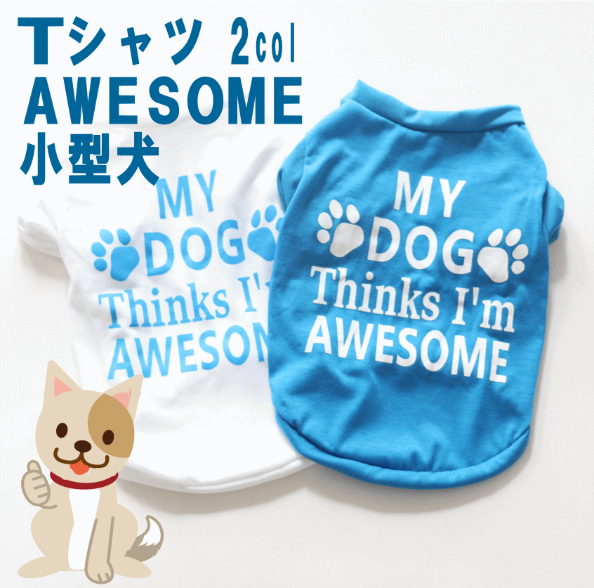 1000円ポッキリ 送料無料犬服 小型犬 Tシャツ AWESOME いいね 英字 薄手 ペット服 犬用 ペット用 犬 いぬ ドッグ 春 夏 秋 可愛い かわいい オシャレ 夏 男の子 女の子 かわいい おしゃれ 夏服…