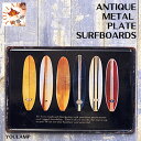 ブリキ看板 サーフボード メタルエンボスプレート surfboards アンティーク調 壁飾り インテリア【メール便】 プレゼント グッズ ユウランプ お中元 ...