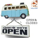 看板 店舗用 OPEN CLOSED サインプレート ビンテージバス ヴィンテージカー Welcome プラッケ 対応 店舗看板 おしゃれ プレゼント グッズ ...