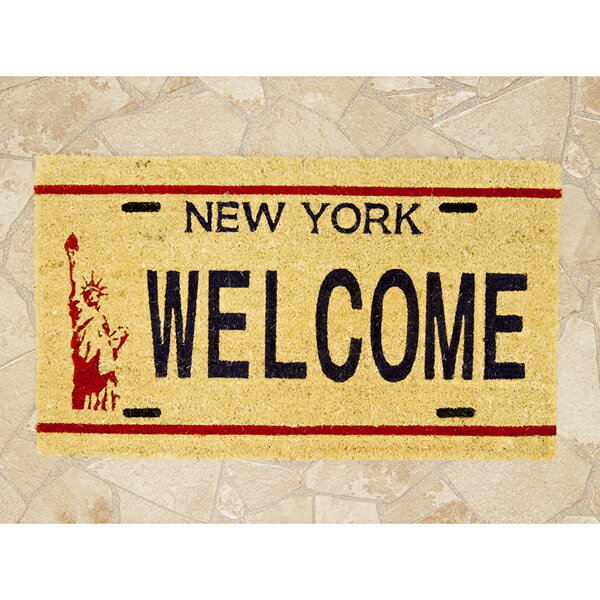 玄関マット ニューヨーク ウェルカム New York WELCOME ココナツ 屋外 厚手 泥落とし ウェルカム エントランス 北欧 バルコニスト