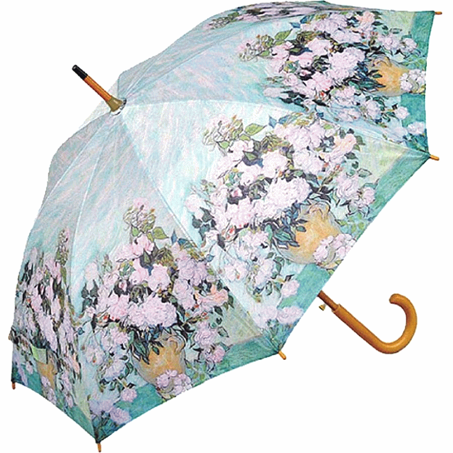 傘 雨傘 長傘 ジャンプ傘 雨具 名画シリーズ ゴッホ ホワイトローズ【あす楽対応】 レイン 月間優良ショップ セール クーポン有 おしゃれ かわいい 通販 人気 レディースのサムネイル