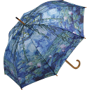 【2本で20%OFFクーポン】傘 雨傘 長傘 ジャンプ傘 雨具 木製 名画シリーズ モネ 睡蓮 レイン おしゃれ かわいい 通販 人気 レディース プレゼント グッズ ユウランプ お中元 ギフト