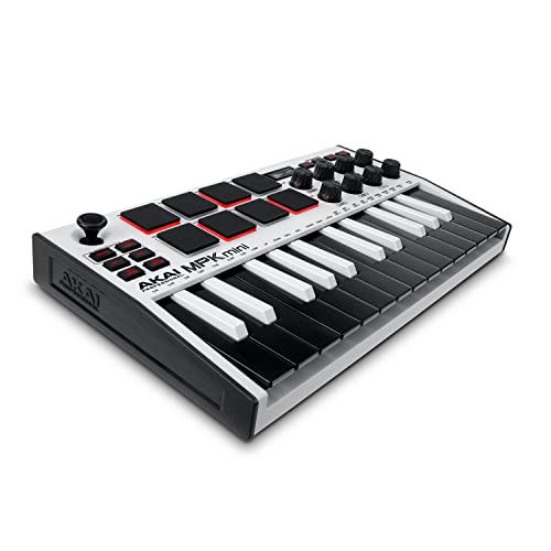 Akai Pro MIDIキーボード 25鍵USB ベロシティ対応8パッド音楽制作ソフト MPK mini mk3 白