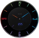 リズム(RHYTHM) 掛け時計 置き時計 電波時計 365色 LED 推し色 変更機能付き 黒 イロリア (Iroria) 8RZ197SR0