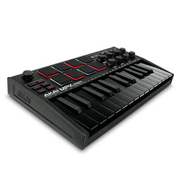 Akai Pro MIDIキーボード 25鍵USB ベロシティ対応8パッド音楽制作ソフト MPK mini mk3 黒