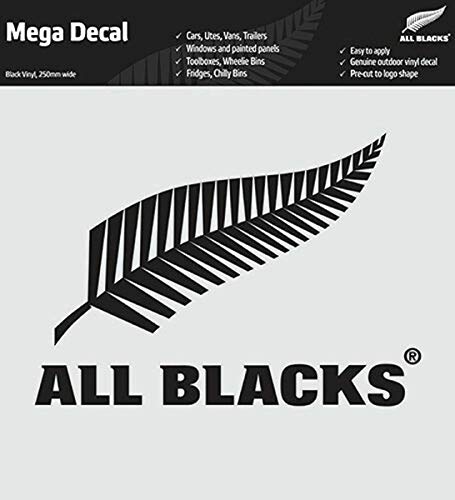 RWC2019 ALL BLACKS オールブラックス ラグビー ニュージーランド代表 転写ステッカー 黒 25cm MEGA Decal ラグ