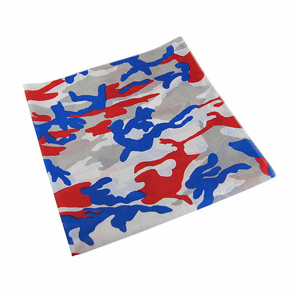 #218089ハブアハンク HAV-A-HANKバンダナ (55×55cm) CAMOUFLAGE PATRIOTIC スカーフ ハンカチ ポケットチーフ グランピング 衣装 大判 Patriotic Camo お弁当包み ランチバッグ ホワイト 迷彩 カモフラ 【メール便対応/1件7枚まで】