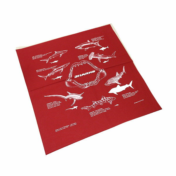 #138020ザ・プリンテッドイメージ THE PRINTED IMAGE バンダナ SHARKS / シャーク (レッド) 55×55cm 【..