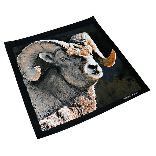 #138047ザ・プリンテッドイメージ THE PRINTED IMAGE バンダナ BIGHORN / ビッグホーン (ブラック) 55×55cm 