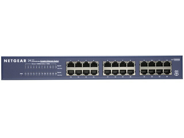 【ポイント10倍】 NETGEAR ネットワークハブ JGS524-300JPS [転送速度：10BASE-T(10Mbps)/100BASE-TX(100Mbps)/1000BASE-T(1000Mbps) ポート数：24 スイッチングファブリック：48Gbps ケース素材：メタル 電源内蔵：○] 【P10倍】