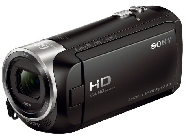 SONY ビデオカメラ HDR-CX470 (B) [ブラック] [タイプ：ハンディカメラ 画質：フルハイビジョン 撮影時間：115分 本体重量：190g 撮像素子：CMOS 1/5.8型 動画有効画素数：229万画素] 【楽天】 【人気】 【売れ筋】【価格】