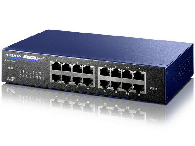 乐天商城 - 【ポイント10倍】 IODATA ネットワークハブ BSH-G16MB [ミレニアム群青] [転送速度：10BASE-T(10Mbps)/100BASE-TX(100Mbps)/1000BASE-T(1000Mbps) ポート数：16 スイッチングファブリック：32Gbps 電源内蔵：○] 【P10倍】