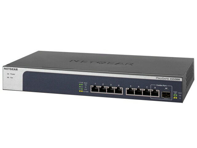 【ポイント10倍】 NETGEAR ネットワークハブ XS508M-100AJS [転送速度：1000BASE-T(1000Mbps)/10GBASE-T(10000Mbps)/+/100BASE-TX(100Mbps)/1000BASE-T(1000Mbps)/2.5GBASE-T(2500 ポート数：1+7 スイッチングファブリック：160Gbps 電源内蔵：○] 【P10倍】