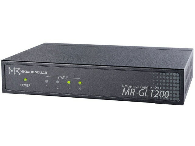 【ポイント10倍】 MICRO RESEARCH 有線ブロードバンドルーター NetGenesis GigaLink1200 MR-GL1200 有線LAN速度：10BASE-T(10Mbps)/100BASE-TX(100Mbps)/1000BASE-T(1000Mbps) 有線LANポート数：4 対応セキュリティ：UPnP 【P10倍】