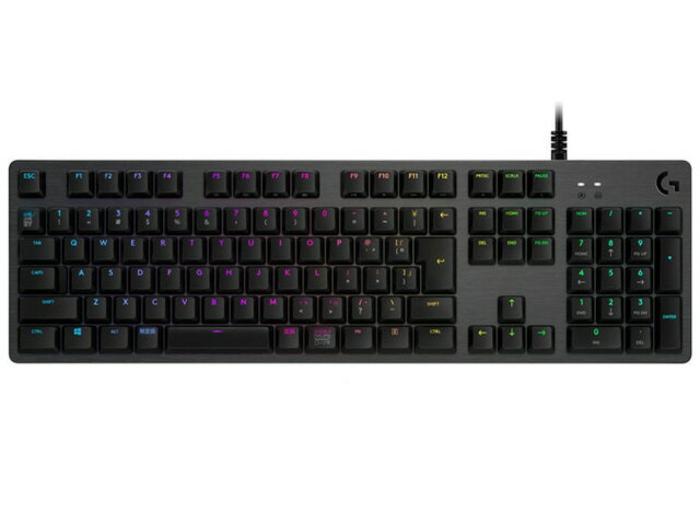 【ポイント10倍】 ロジクール キーボード G512 Carbon RGB Mechanical Gaming Keyboard Linear G512r-LN [ブラック] [キーレイアウト：日本語 フルサイズ キースイッチ：メカニカル インターフェイス：USB テンキー：あり キーストローク：4.0mm] 【P10倍】