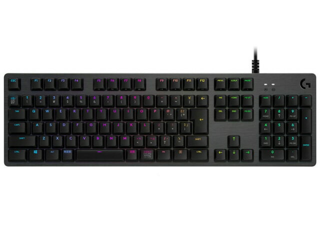 【ポイント10倍】 ロジクール キーボード G512 Carbon RGB Mechanical Gaming Keyboard (Tactile) G512r-TC [ブラック] [キーレイアウト：日本語/フルサイズ キースイッチ：メカニカル インターフェイス：USB テンキー：あり キーストローク：4.0mm] 【P10倍】