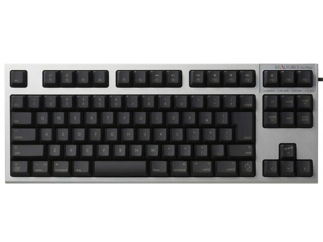 【ポイント10倍】 東プレ キーボード REALFORCE TKL SA for Mac R2TLSA-JP3M-BK [ブラック+シルバー] [キーレイアウト：日本語91 キースイッチ：静電容量無接点方式 インターフェイス：USB テンキー：なし(テンキーレス) キーストローク：4mm] 【P10倍】