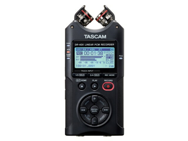 【ポイント10倍】 TASCAM ICレコーダー DR-40X [電池持続時間(再生)：19.5時間 電池持続時間(イヤホン再生)：19.5時間] 【P10倍】