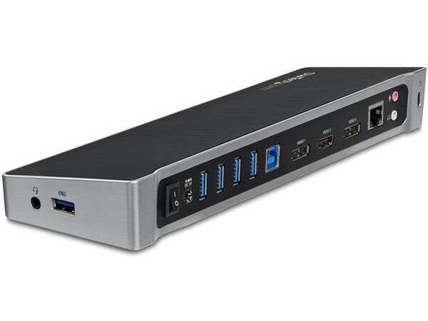 【ポイント10倍】 StarTech.com USBハブ USB3DOCKH2DP [ブラック&シルバー] 【P10倍】