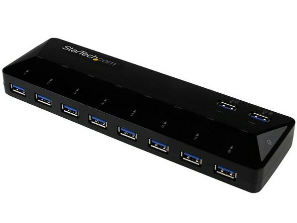 楽天YOUPLAN【ポイント10倍】 StarTech.com USBハブ ST103008U2C [ブラック] [ポート数：10系統 電源供給：バスパワー/セルフパワー インターフェイス（パソコン側）：USB3.1 Gen1（USB3.0） インターフェイス（USB機器側）：USB3.1 Gen1（USB3.0）x10] 【P10倍】