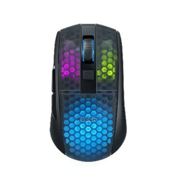 【ポイント10倍】 ROCCAT マウス Burst Pro Air Black タイプ：光学式マウス インターフェイス：Bluetooth/無線2.4GHz その他機能：カウント切り替え可能/着脱式レシーバ ボタン数：6ボタン 重さ：81g 【P10倍】