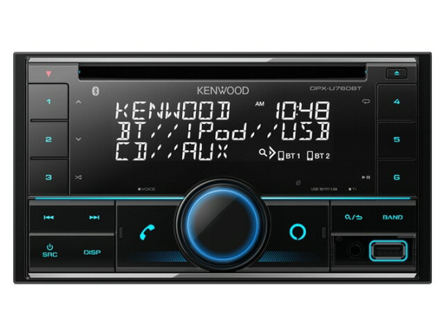 【ポイント10倍】 ケンウッド カーオーディオ DPX-U760BT タイプ：プレーヤー 取付形状：2DIN 搭載プレーヤー：CD Bluetooth：Bluetooth 4.2 最大出力：50Wx4 Bluetooth対応：○ 【P10倍】