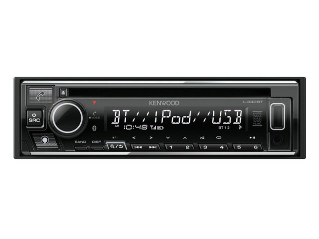 【ポイント10倍】 ケンウッド カーオーディオ U342BT タイプ：プレーヤー 取付形状：1DIN 搭載プレーヤー：CD Bluetooth：Bluetooth 4.2 最大出力：50Wx4 Bluetooth対応：○ 【P10倍】