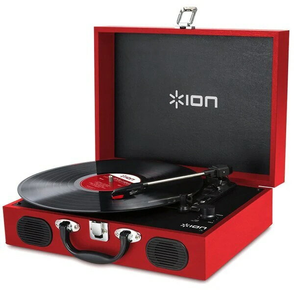 【ポイント10倍】 ION Audio レコードプレーヤー Vinyl Transport [Red] [付属カートリッジ：セラミック 対応回転数：33 1/3、45、78rpm] 【P10倍】