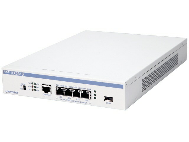 【ポイント10倍】 NEC 有線ブロードバンドルーター UNIVERGE IX2310 BI000111 [有線LAN速度：10BASE-T(10Mbps)/100BASE-TX(100Mbps)/1000BASE-T(1000Mbps)/2.5GBASE-T(2500Mbps)/5GBASE-T(5000Mbps)/10 有線LANポート数：4 対応セキュリティ：VPN] 【P10倍】