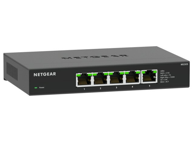 【ポイント10倍】 NETGEAR スイッチングハブ(ネットワークハブ) MS305-100JPS [転送速度：100BASE-TX(100Mbps)/1000BASE-T(1000Mbps)/2.5GBASE-T(2500Mbps) ポート数：5] 【P10倍】