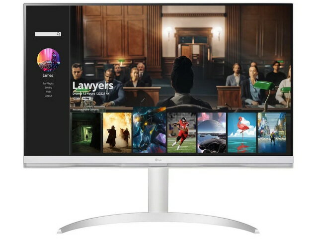 【ポイント10倍】 LGエレクトロニクス PCモニター・液晶ディスプレイ MyView Smart Monitor 32SQ730S-H [31.5インチ ホワイト] 【P10倍】