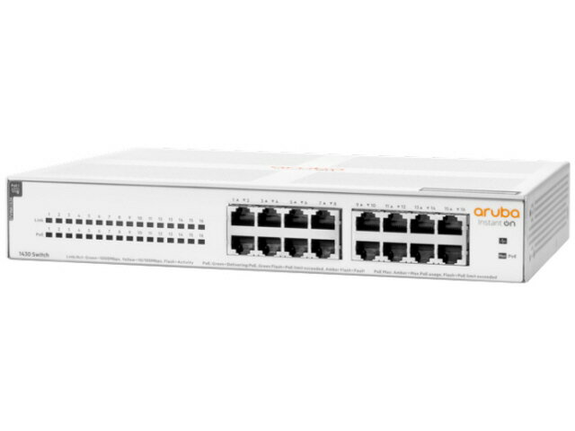 y|Cg10{z HPE XCb`Onu(lbg[Nnu) Aruba Instant On 1430 16G Class4 PoE 124W Switch R8R48A#ACF []xF10BASE-T(10Mbps)/100BASE-TX(100Mbps)/1000BASE-T(1000Mbps) |[gF16 XCb`Ot@ubNF32Gbps PoEΉF] yP10{z