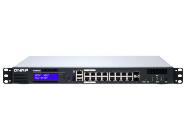 【ポイント10倍】 QNAP スイッチングハブ(ネットワークハブ) QGD-1600P-8G [転送速度：10BASE-T(10Mbps)/100BASE-TX(100Mbps)/1000BASE-T(1000Mbps) ポート数：16 スイッチングファブリック：32Gbps PoE対応：○ 電源内蔵：○] 【P10倍】
