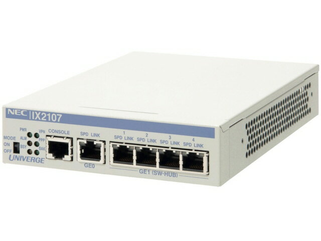 【ポイント10倍】 NEC 有線ルーター UNIVERGE IX2107 BI000118 有線LAN速度：10BASE-T(10Mbps)/100BASE-TX(100Mbps)/1000BASE-T(1000Mbps) 有線LANポート数：4 対応セキュリティ：VPN 【P10倍】