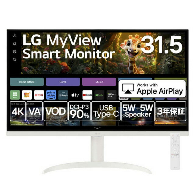 【ポイント10倍】 LGエレクトロニクス PCモニター・液晶ディスプレイ MyView Smart Monitor 32SR75U-W [31.5インチ] 【P10倍】