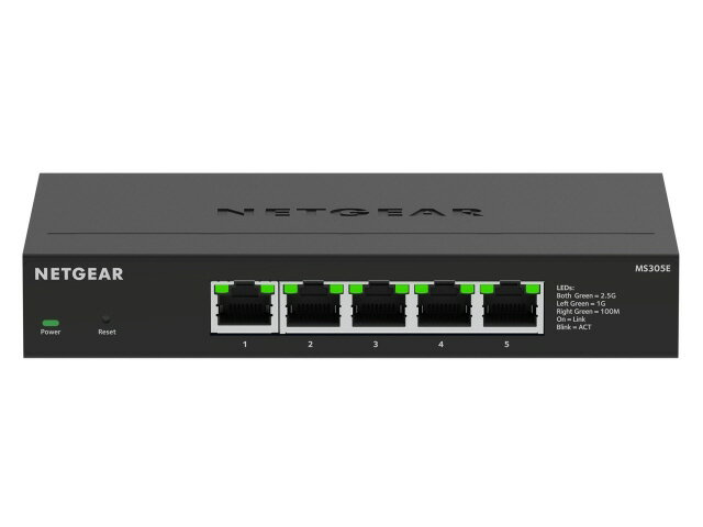 【ポイント10倍】 NETGEAR スイッチングハブ(ネットワークハブ) MS305E-100JPS [転送速度：100BASE-TX(100Mbps)/1000BASE-T(1000Mbps)/2.5GBASE-T(2500Mbps) ポート数：5] 【P10倍】