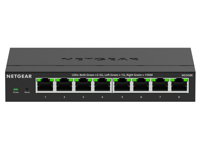 【ポイント10倍】 NETGEAR スイッチングハブ(ネットワークハブ) MS308E-100JPS [転送速度：100BASE-TX(100Mbps)/1000BASE-T(1000Mbps)/2.5GBASE-T(2500Mbps) ポート数：8] 【P10倍】