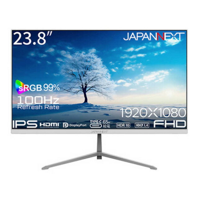 【ポイント10倍】 JAPANNEXT PCモニター・液晶ディスプレイ JN-IPS238FHD2-C6-W [23.8インチ ホワイト] 【P10倍】