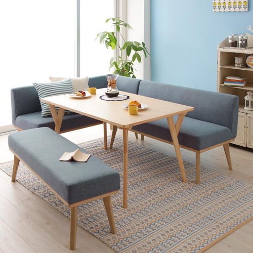 ダイニング ダイニングベンチ ブラウン ブルー 幅:120cm〜129cm 奥行き:30cm〜39cm 高さ:40cm〜49cm キャスター無し エレガント カジュアル シンプル ナチュラル ベーシック モダン ラグジュアリー 北欧 木 茶 ブラウン 青 ブルー おしゃれ カントリー シンプル [3]