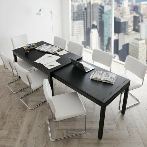 ダイニング セット 6人用 ブラック グレー キャスター無し カントリー クラシック シンプル ベーシック モダン 無地 中国 黒 ブラック 白 ホワイト アンティーク かわいい おしゃれ クラシック モダン シンプル ナチュラル カントリー 伸長 伸縮 木製 [3]