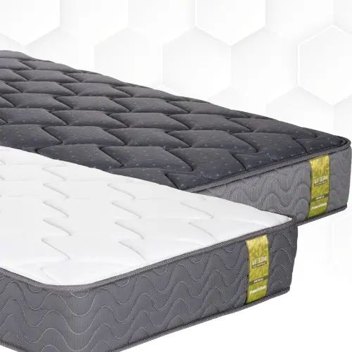 Mattress - [マットレス 高密度連続スプリング] フランスベッド セミダブル 幅122cm 両面仕様 硬め 柔らかめ プレミアム グレー/ホワイト 幅122cm 長さ195cm