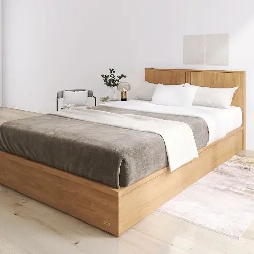 乐天商城 - [ベッド ダブル] フランスベッド 幅140.5cm 収納付き すのこ マットレス付き コンセント付き 引き出し付き 防ダニ 抗菌 防臭 日本国産 シンプル 北欧風 ナチュラル フランスベッド 低ホルムアルデヒド ナチュラル 幅120cm 長さ208cm フレームのみ