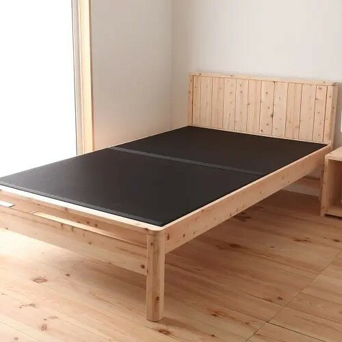 ダブルベッド ローベッド 畳ベッド 天然木使用 日本国産 高さ調節 シンプル モダン 高級感 幅140cm 長..