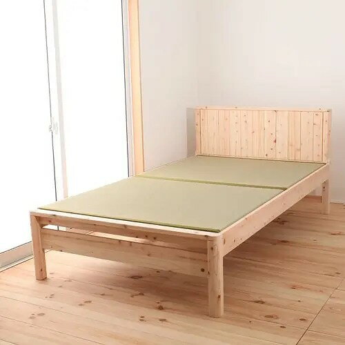 ローベッド セミダブルベッド 畳ベッド 天然木使用 日本国産 高さ調節 シンプル 高級感 幅121cm 長さ20..