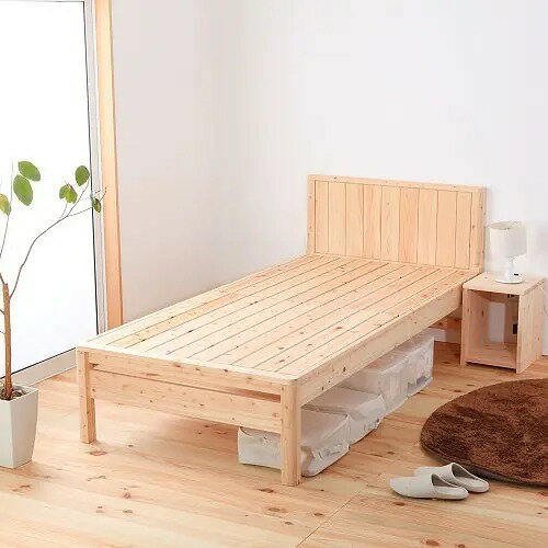 乐天商城 - シングルベッド すのこベッド 天然木使用 高さ調節 日本国産 頑丈 ホワイト 幅83cm 長さ206cm ベッドフレームのみ 日本製ポケットコイルマットレス 組立設置